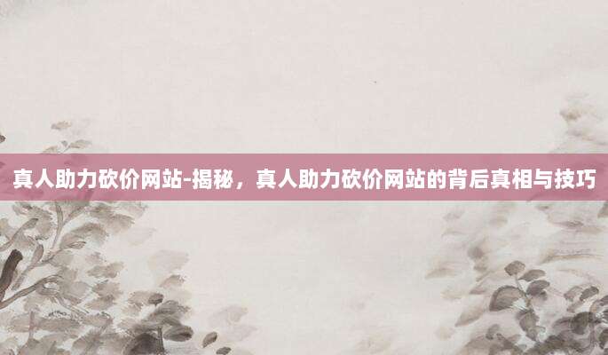 真人助力砍价网站-揭秘，真人助力砍价网站的背后真相与技巧