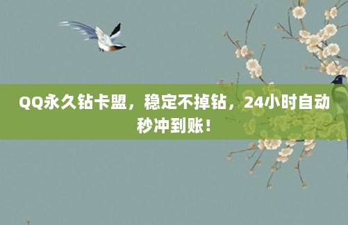 QQ永久钻卡盟,稳定不掉钻,24小时自动秒冲到账!