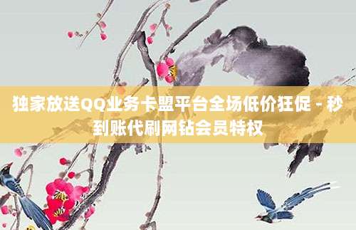 独家放送QQ业务卡盟平台全场低价狂促 - 秒到账代刷网钻会员特权