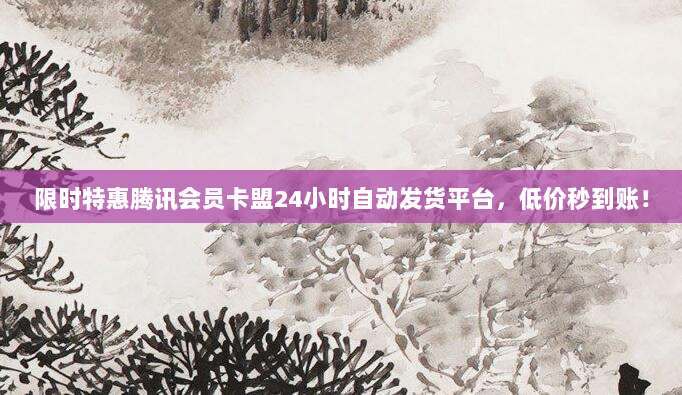 限时特惠腾讯会员卡盟24小时自动发货平台，低价秒到账！