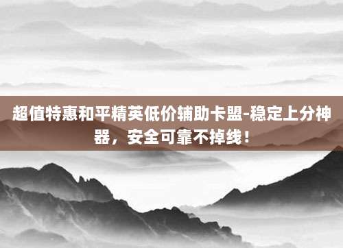 超值特惠和平精英低价辅助卡盟-稳定上分神器，安全可靠不掉线！